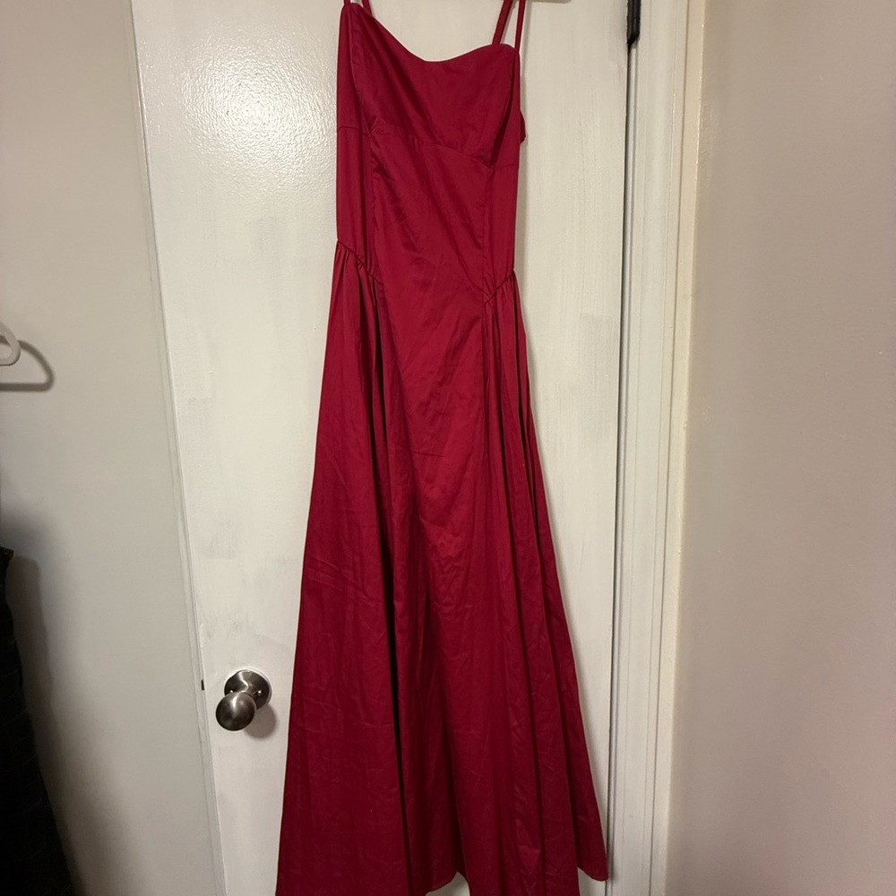 Abercrombie & Fitch Red Spaghetti-Strap Midi Dress